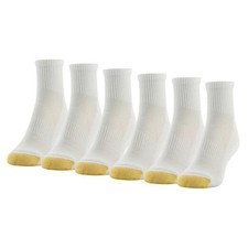 womens Half Cushion Sport Quarter Socks With Mesh, 6-pairsSocks Medium White