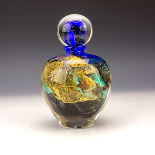 Jean Claude Novaro Studio Glass Large Scent Bottle With Gilt Foil Inclusions