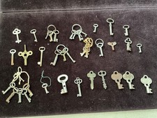 Lot of Antique LOT 39 BARREL SKELETON KEYS Brass, Iron STEEL