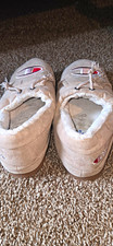 Champion Women  s Beige Logo Faux Fur Lined Slip-On Slipper Round Toe Size 9