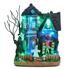 Lighted Halloween Village Houses with Music &...