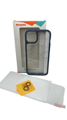 Amizee für iPhone 14 Plus Hülle mit Displayschutz Kamera Linse Schutz Blau
