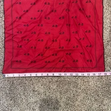 Vintage HandCraft Inc. All-Silk Scarf – Made in Italy – Red with Graphic Print