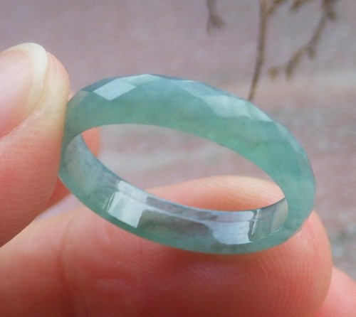 Video Certified Green A Jadeite Jade Diamond Cut Round Ring NO. 6.5 戒指 419060 - Picture 3 of 8