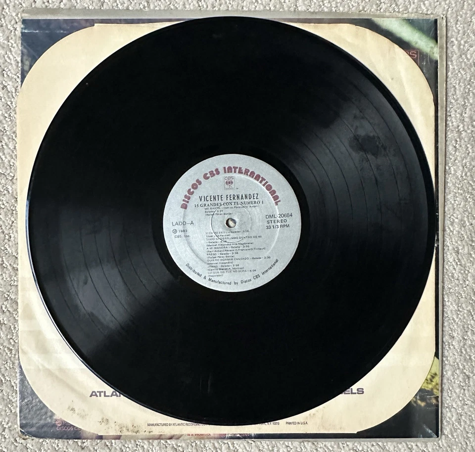 Vicente Fernández 15 Grandes Con El Numero 1 LP Vinyl 1983 CBS DML-20684 VG/VG Foto 3 de 4