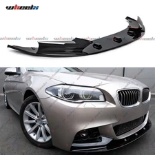 Gloss Black Front Bumper Lip Spoiler Splitter For BMW F10 5 Series M Sport 11-16