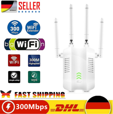 300Mbps WLAN Repeater Router Range Wifi Signal Verstärker Access Point Booster
