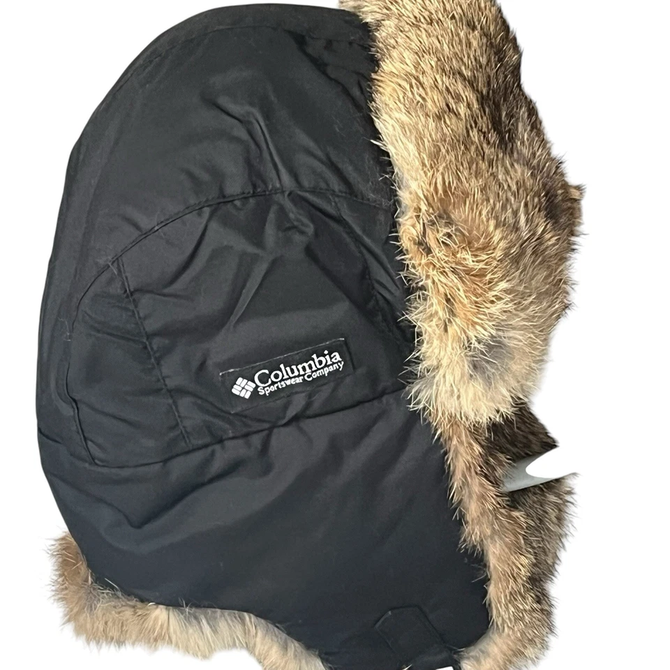 Sombrero de trampero Columbia negro recortado de piel unisex (S) invierno/nieve Foto 2 de 4