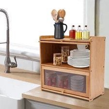 Kitchen Storage Cabinet 52cm - 2-Tier Organizer for Condiments/Utensils