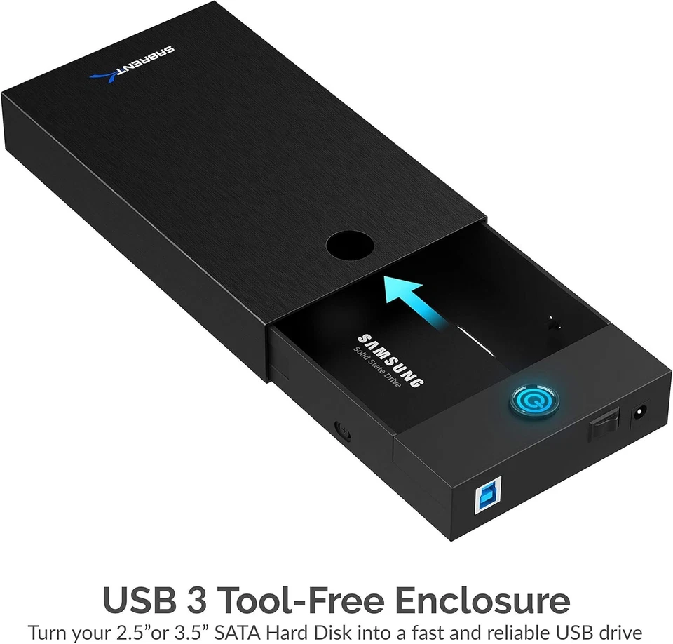 Tool-Free USB 3.0 HDD/SSD Enclosure - Compatible with Windows, Mac, and Linux - Image 4 of 4