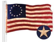 Betsy Ross Tea Stained Flag 3x5FT Embroidered Polyester
