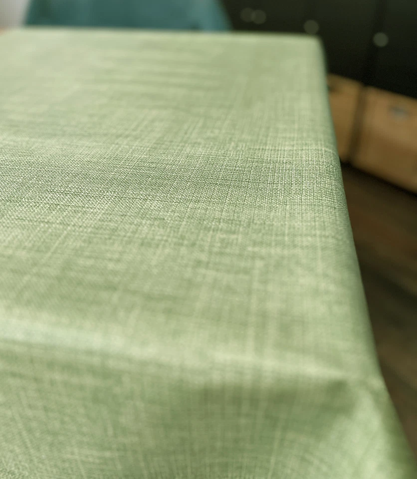 PVC Tischdecke Leinenoptik HELLGRÜN Meterware Wachstuch Breite & Länge wählbar - Bild 3 von 3