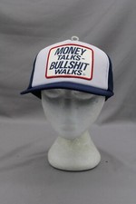 Vintage Patched Trucker Hat - Money Talks BS Walks - Adult Snapback NWT 