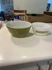 Vintage Pyrex VERDE Green Nesting Mixing Bowl 403 2.5 QT; VERDE Autumn 402 1.5 Q