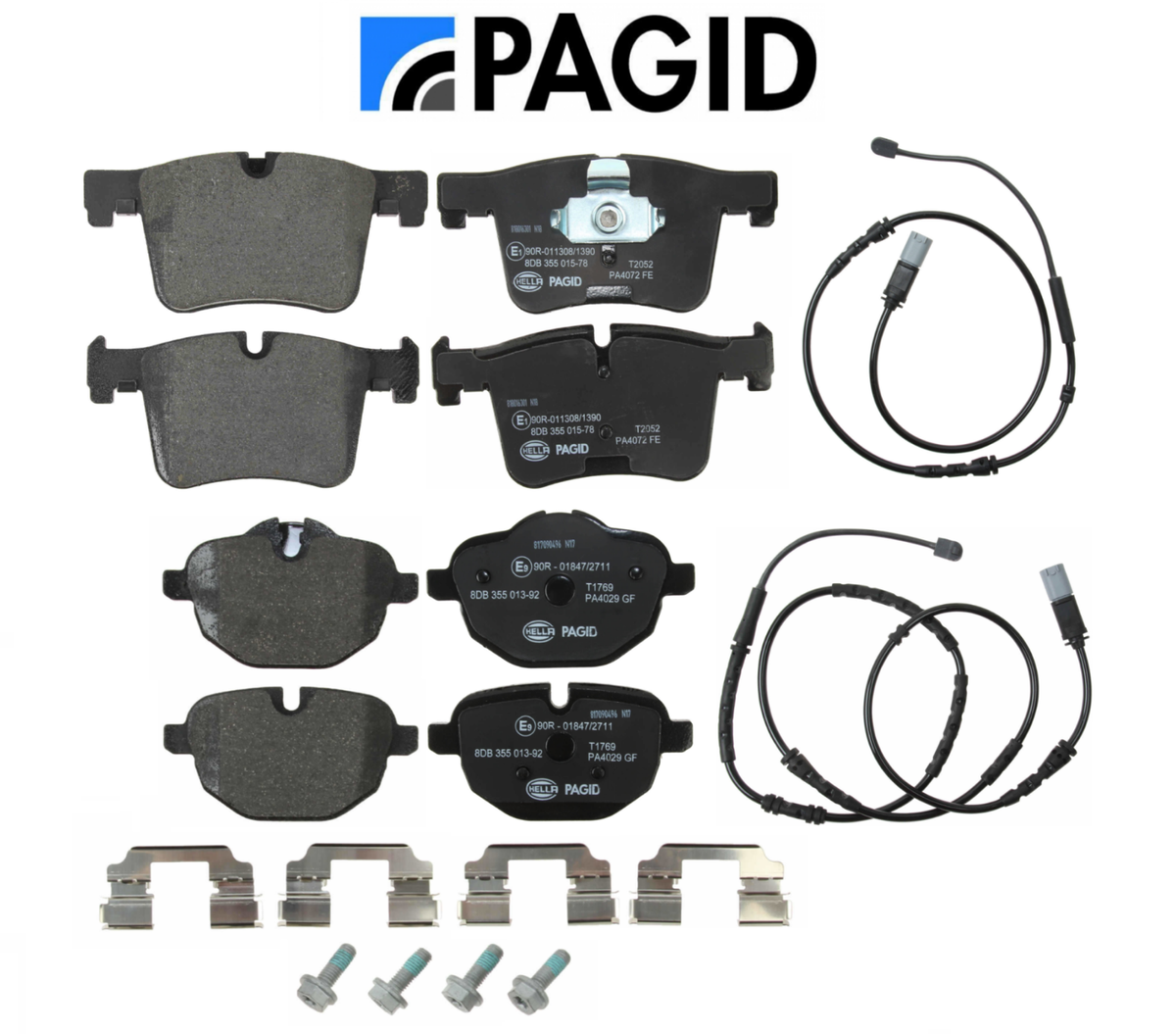 Front Brake Pad Rear Brake Pad Set OEM Pagid + Sensors for BMW X3