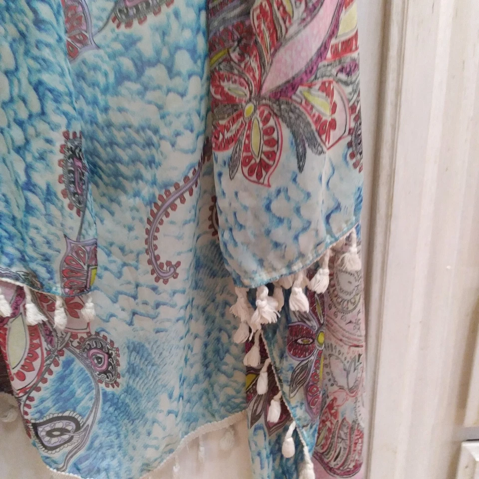 Chaleco Lavello Mujer Osfm Multicolor Versátil Borla Transparente Foto 4 de 4