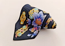 Leonard Paris Design No.502005 Jacquard Silk Necktie Floral Scarf Pattern Tie