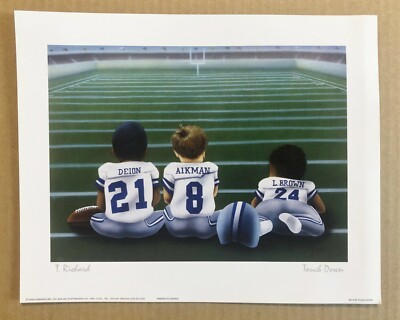 Deion Sanders, Troy Aikman, & Larry Brown 8x10 Football Animated Baby Print 