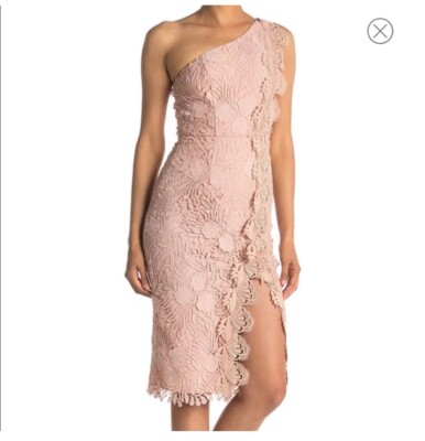 reiss crochet dress Mena Lace One-Shoulder Dress, Size 2 Size:40.5 unique leather shoes Lace Vintage 90s Black & Regular side neck to