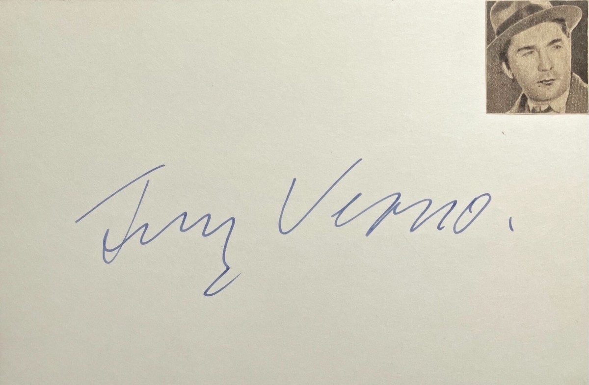 JERRY VERNO Autograph SIGNED 4x6 CARD RED SHOES THE 39 STEPS