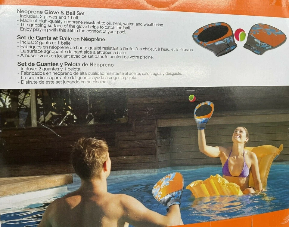 NEOPRENE SWIMMING POOL AND BEACH GLOVE AND BALL GAME SET - Image 2 of 4