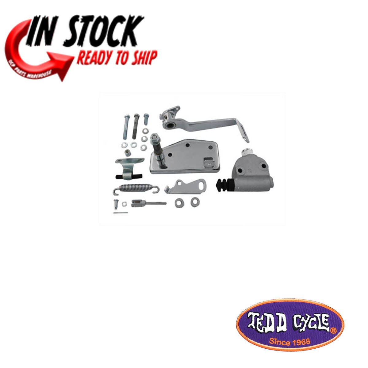 Chrome Forward Brake Control Kit Hydraulic for Harley Davidson by