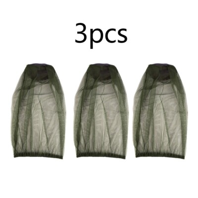 Mosquito Head Net Hat Sun Bee Insect Bug Protection Hidden Mesh Cap 3er Pack