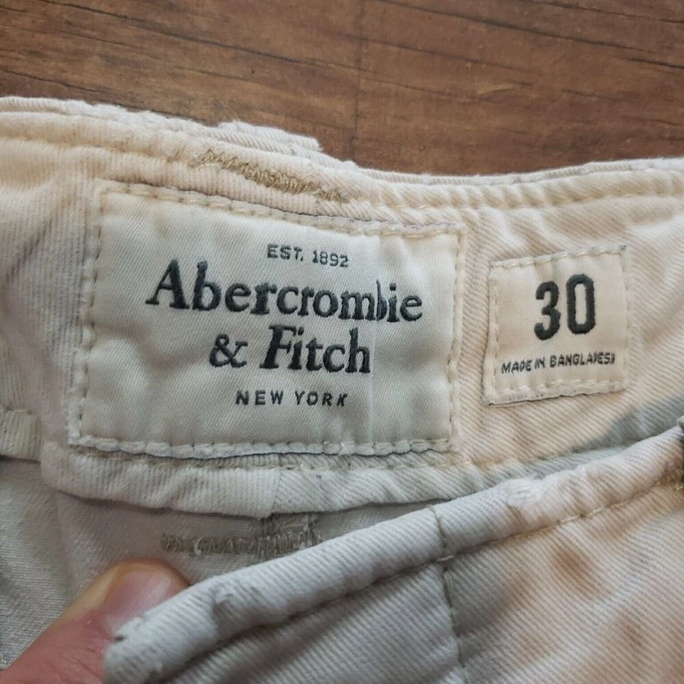 Pantalones Cortos Carga Vintage Y2K Abercrombie & Fitch Para Hombre 30 Tostado Grueso Lona Cordón Foto 2 de 4