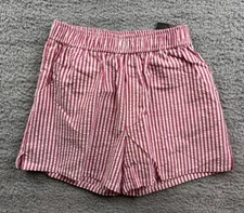 Art Class Girl's Size Medium (8) Striped Seersucker Shorts Red/White