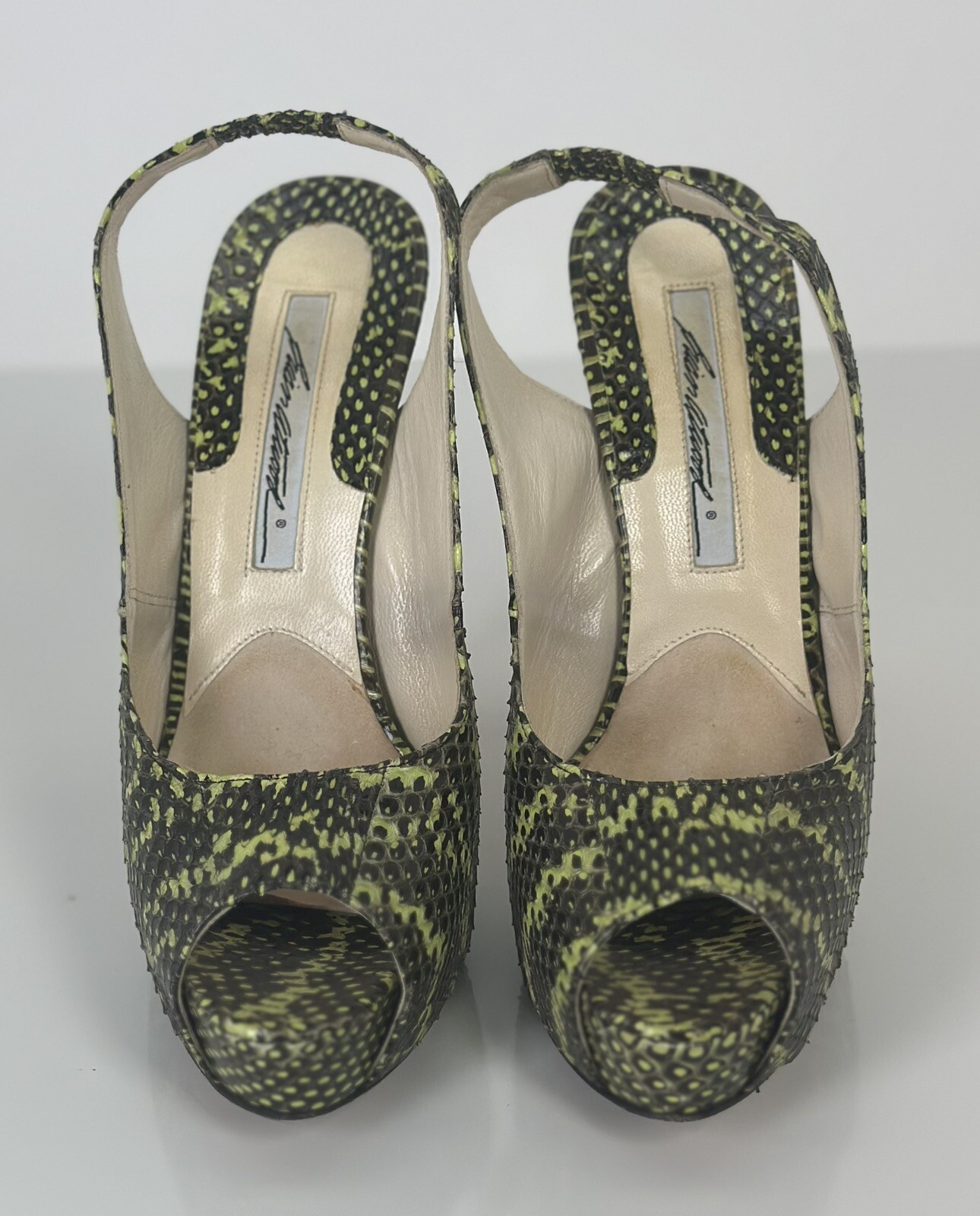 ⭐️ Brian Atwood Platform Python Embossed Leather … - image 3