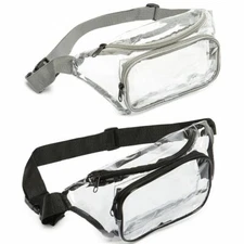 Clear Waist Pouch Bag Transparent Zip Pack Bag Adjustable Strap Travel Outdoor