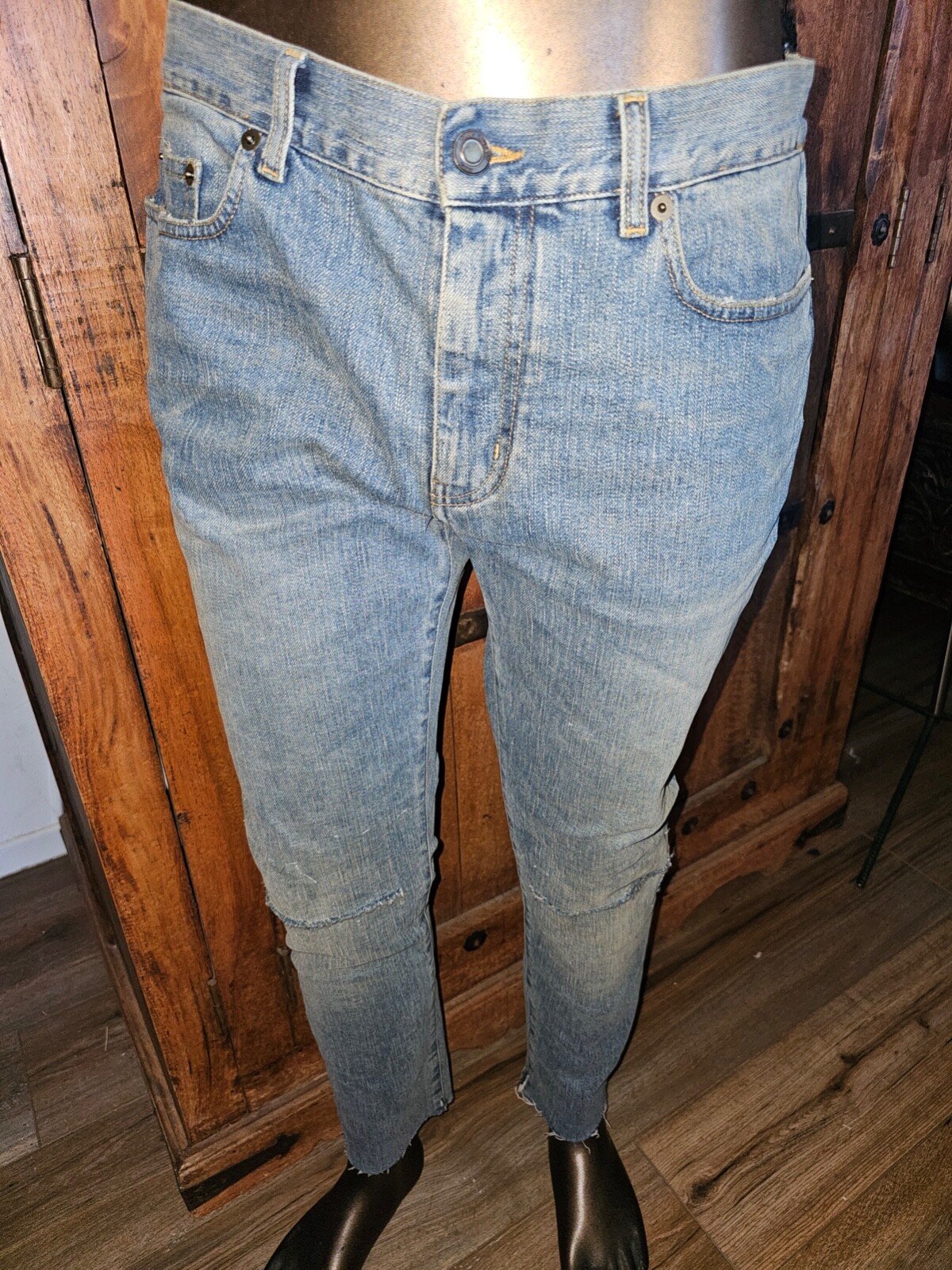 JEANS SAINT LAURENT Paris Made in Italy slim fit invecchiato Taglia 34