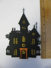 HALLOWEEN Die Cut HAUNTED HOUSE Paper Pieced HANDMADE NEW