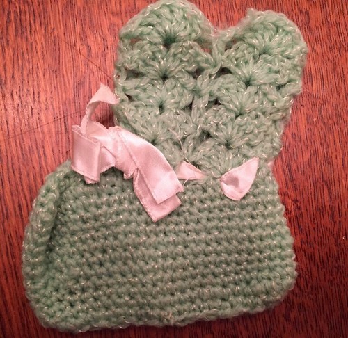 Maglione vintage bambino neonato fatto a mano all'uncinetto cofano 1 stivaletto verde - Foto 9 di 10