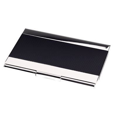 Bey-Berk Nickel Plated Business Card Case with Black Anodized Trim 2.5'' x 3.85''