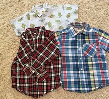 BOYS LOT OF 4 BUTTON DOWN SHIRTS SZ 4/5 NAME BRANDS, CLAIBORNE HIGH QUALITY EUC