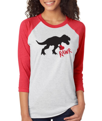 RAWR dinosaur heart t-rex funny 