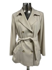 Artigiano Stone Jacket Size M 14 Womens Double Breasted Italian Coat Eu42