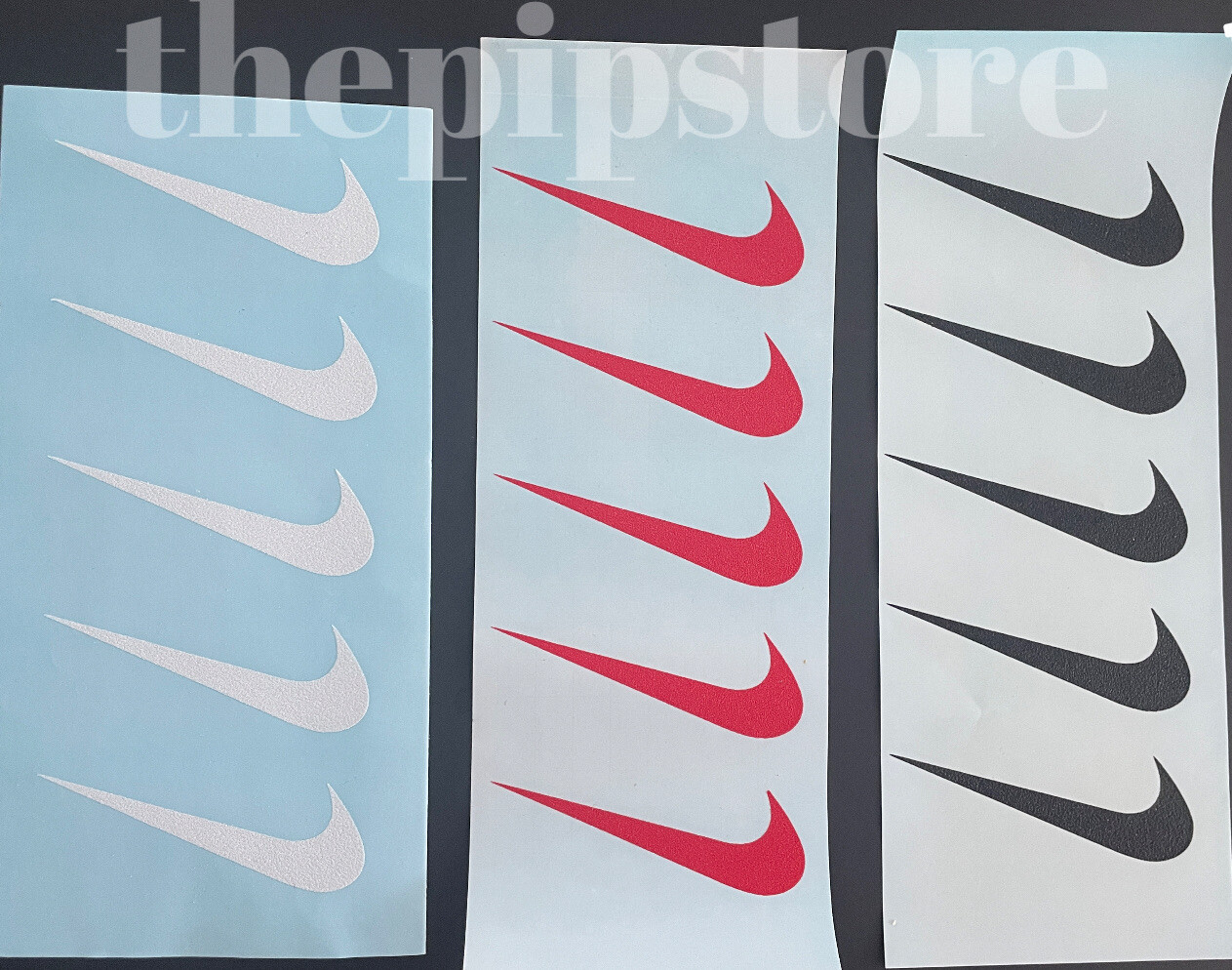 Iron On Swoosh Logo 2" 3" Fitness Casual Clothing Apparel Black White Red