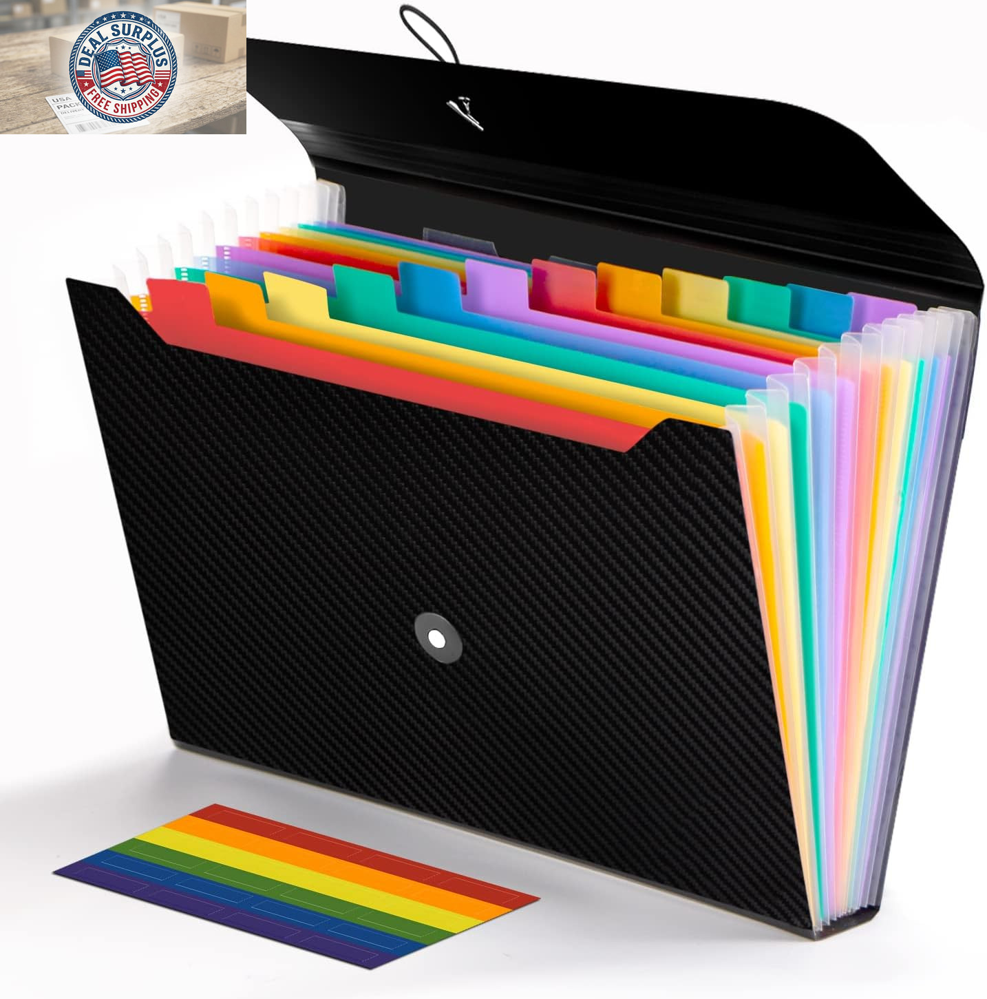 Expanding File Folder, 13 Pockets Accordion File Holder Organizer, A4 Letter Siz