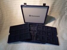 Westminster Mint Blue Velvet Coin Medal Case Box & Trays 36 Spaces