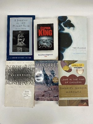 Lot of 6 Plague~Pandemic~Dystopian Novels~Atwood~Camus~Saramago~King~Marquez~D..