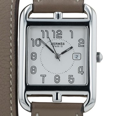 Hermes Cape Cod Double Wrap White Dial Steel 29mm Quartz  display picture 3