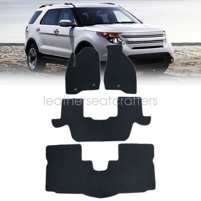 4PCS For 2011-2014 Ford Explorer 7 Passenger Front & Rear Floor Mats Carpet NEW