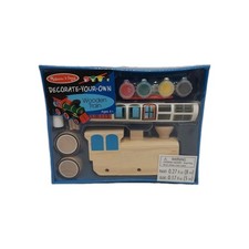 Melissa  Doug Decorate-Your-Own Wooden Train W/Paint  Brush NEW and Sealed