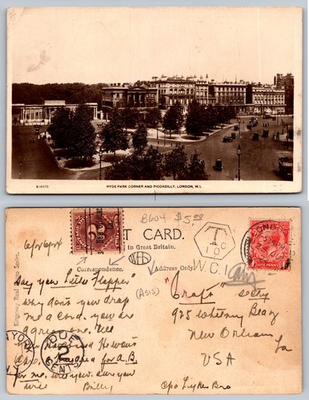 #ad Hyde Park Corner Piccadilly London England Postcard $4.89