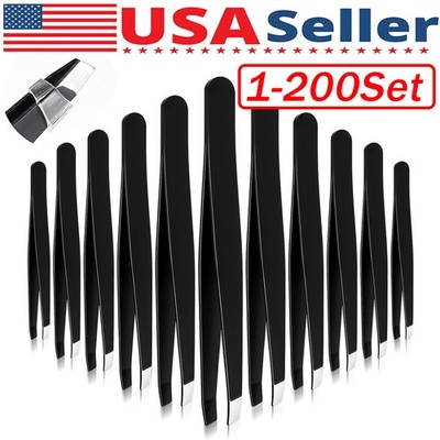 Eyebrow Tweezers Eyebrow Clip 4Piece Hair Beauty Pluckers Stainless Steel