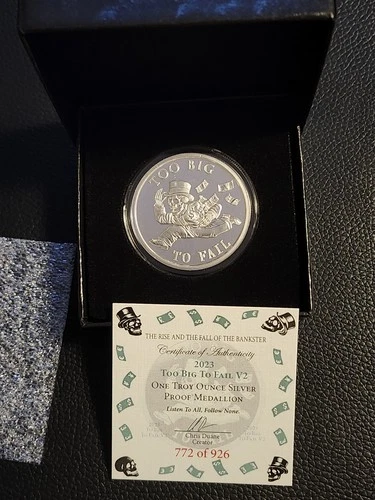 2023 Silver Shield "Too Big To Fail V2" Proof Medallion I Box W/ COA