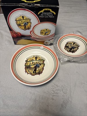 Bueno San Remo Italia 5 Piece Pasta Bowl Set  Ironstone Tableware Made in Italy