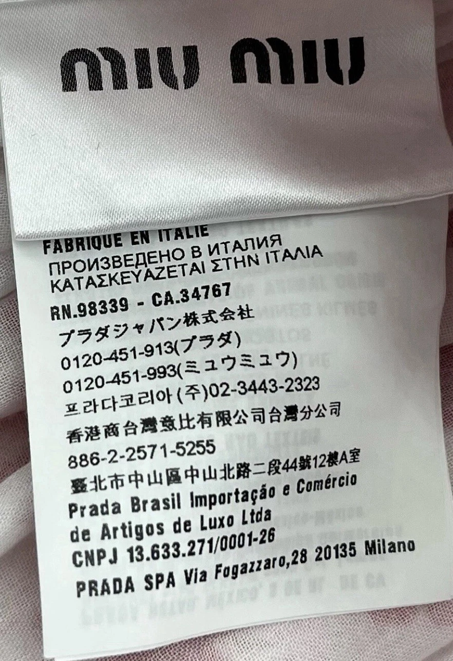 Mini Abito Miu Miu Bianco Rosso Stampa Floreale Vita Smocked Tg 42